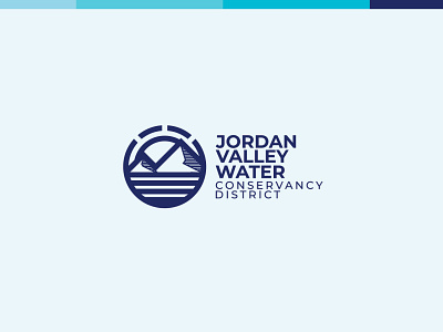 Jordan Valley Water logo beams linear logo mountains river simplistic sun valley