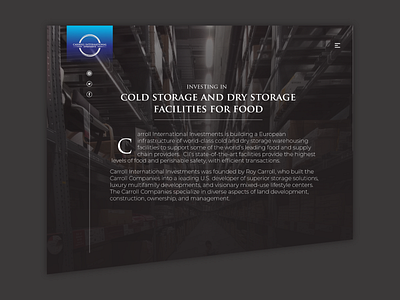 Cold and Dry Storage Facility website design cold dry storage