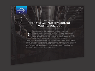 Cold and Dry Storage Facility website design