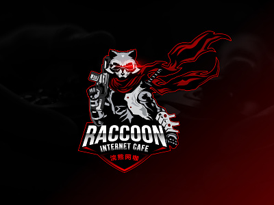 Raccoon internet cafe logo