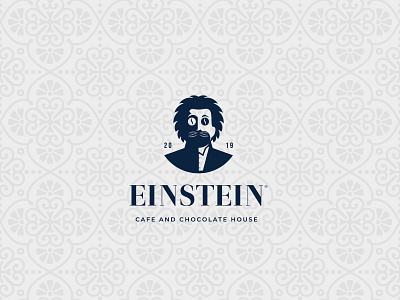 EINSTEIN cafe and chocolate house logo concept