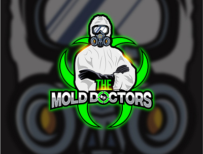 Mold doctors logo concept crosshair doctors mascot mask powerful water