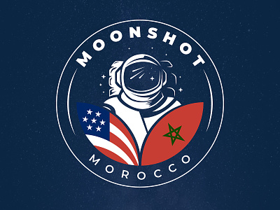 Moonshot Logo concept astronaut embassy galaxy landing page moon moonshot morocco usa