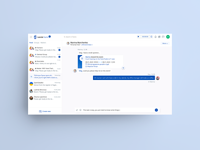 The Messenger for CRM | Jusnote Teams chat chat app chatbot clean communication communications crm design interaction interface design message message app messages messaging messenger ui ui ux uidesign uiux web