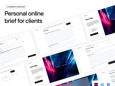 Online Brief for Your Clients | Download for Commercial Use branding brief client design download form free illustration interaction interface design minimal studio template ui ui ux ux web website wordpress