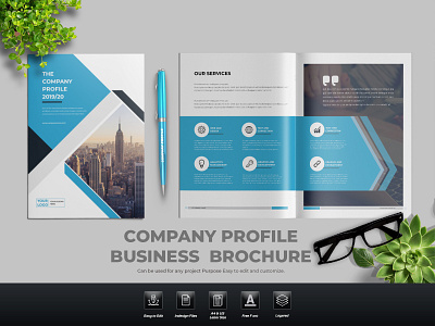 16 Page Business Brochure Company Profile Template bifold branding brochure flyer bifold business graphic design trifold