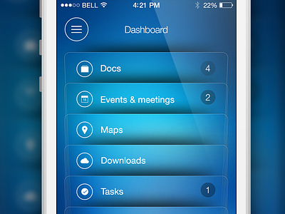 Dashboard for Mobile - Stack UI home screen interaction design ios 7 ios app mobile ui