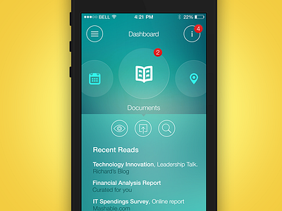 iPhone Dashborad UI Concept dashboard interaction design ios 7 ios app mobile ui