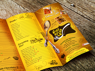 Trifold Restaurant Menu design graphic illustration menu photoshop print restaurant