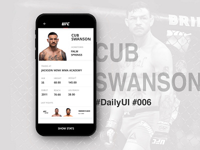 Just finish Cub Swanson profile for DialyUI. Check!) daily 100 challenge daily ui design ui ui ux ux web website