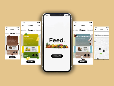 Feed application carousel feed flat food parallax