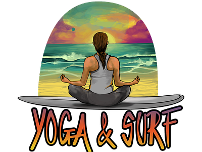 Yoga And Surf art artworks branding design design art digital 2d digitalart icon illustration ilustration ilustrator logo sea tshirt design tshirt graphics vector vector art vector artwork vector artworks water colors