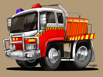 FIRE FIGHTER CAR CARTOON