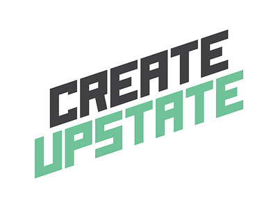 Create Upstate - Logo conference design gray green logo