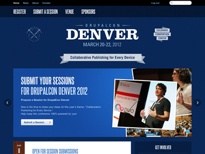 DrupalCon Denver - Home blue colorado conference denver design drupal drupalcon orange responsive website