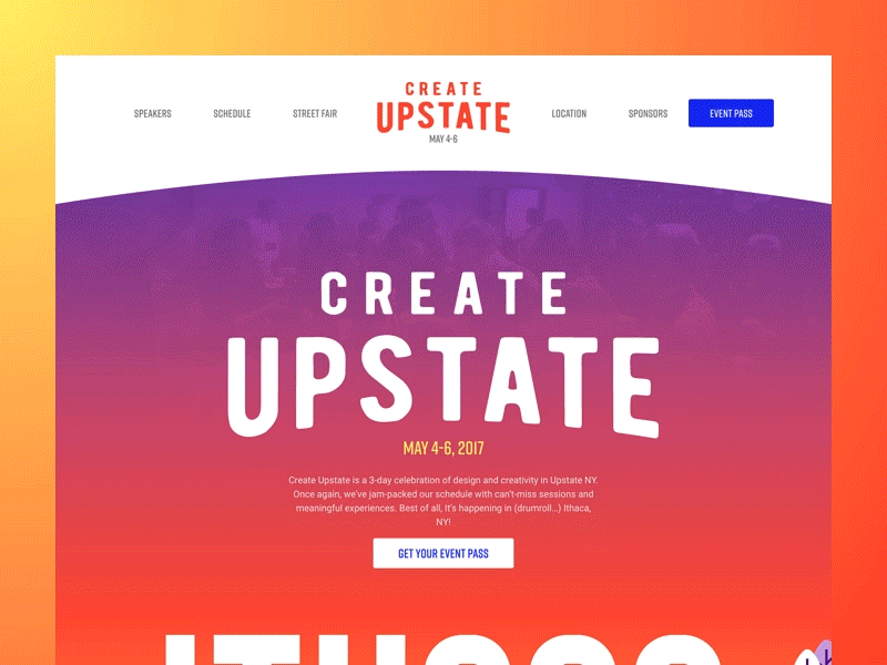Create Upstate - Home conference createupstate homepage web design website