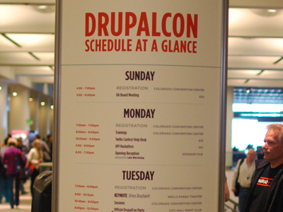 DrupalCon Denver Entrance Unit Schedule colorado denver design drupal drupalcon print schedule signage
