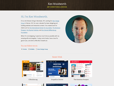 Kenwoodworth.com circle face html5 one page responsive