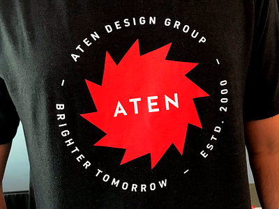 Aten's 18 Year Commemorative T-Shirt Extraordinaire! aten atendesigngroup black disk red tshirt white