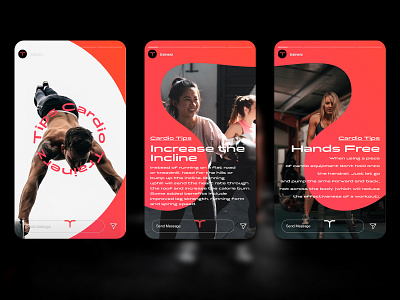 Trainerz - Instagram Stories branding cardio carousels identity instagram logo social media sport stories story ui