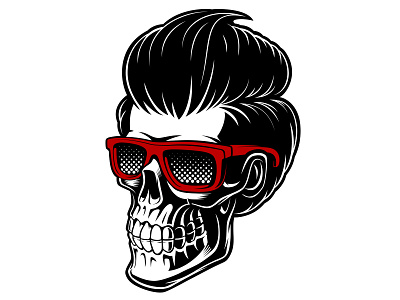 Vectorstock 18913166 barber glasses illustration pop art retro skull vector vectorstock vintage