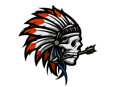 Vectorstock 14795535 america arrow feather illustration indian logo native skull tribal vector vectorstock