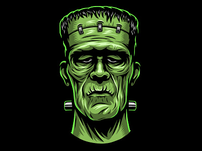 Vectorstock 17080014 frankenstein head illustration retro vector vectorstock