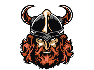 Vectorstock 16301840 chief fighter helmet horns illustration man retro vector vectorstock viking vikings warrior