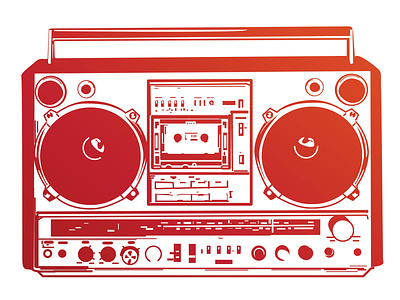 Vectorstock 111652 audio bass boom box dj funky ghetto blaster ghettoblaster hip hop illustration logo mix tape nyc radio retro stereo street tape cassette vector vectorstock vintage