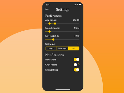 Daily UI #7 - Settings app dailyui design ui