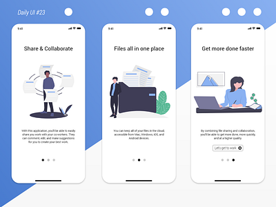Daily UI #23 - Onboarding app dailyui design mobile ui