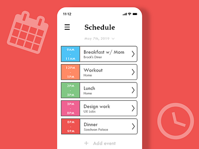 Daily UI #71 - Schedule