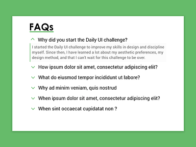 Daily UI #92 - F.A.Q. adobe xd app dailyui design flat ui web website