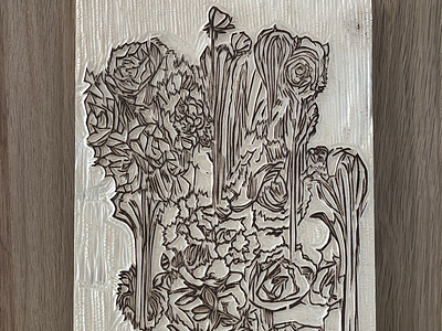 Flowers linocut