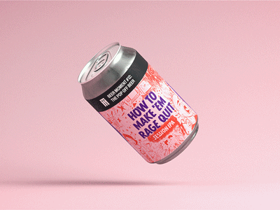 How to make em Rage Quit! 3d animation beer can cgi design gift heavy compression loop motion pink seamless spin
