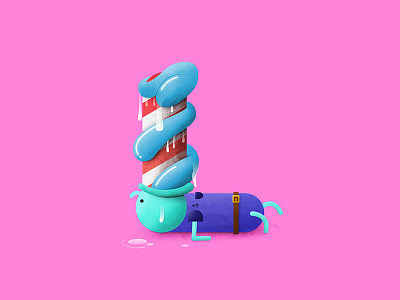 36 days of type - L 36daysoftype 36daysoftypei candy color lick pink