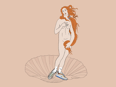 Botticelli's Venus x Nike botticelli branding design icon illustration nike nike air max sketch social media design vector venus