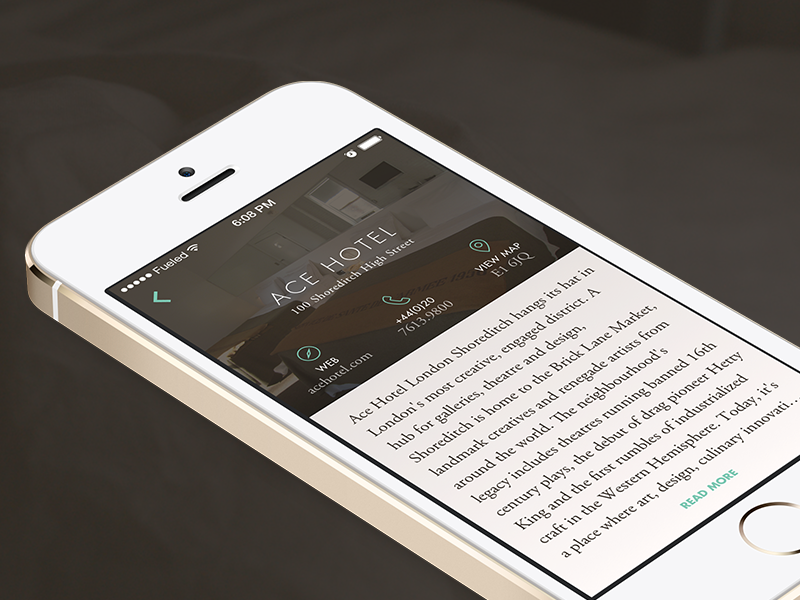 Travel App – Hotel Profile garamond futura app ios7 ios travel itinerary hotel