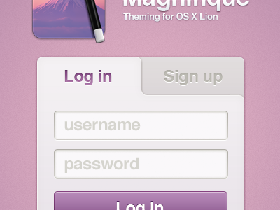 Magnifique Web: Login form log in login magnifique register sign up web