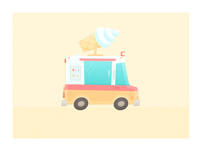 Two Hour Design Challenge cartoon cream flat ice cream illustration truck
