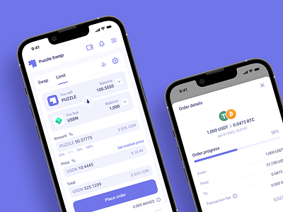 Pazzle Swap — Limit Orders app bitcoin clean crypto design design system ethereum finance fintech light ui mobile mobile ui ui user interface ux