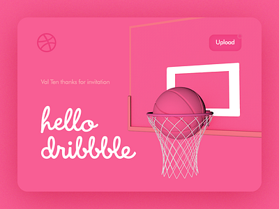 Hello Dribbble 3d cinema4d figma photoshop ui web