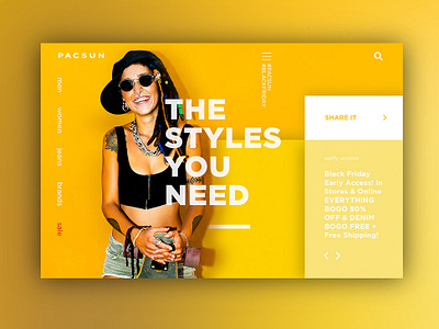 Pacsun Landing Page Mock Up branding design minimal ui ux website