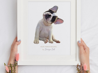 Cute French Bulldog Girl animal portrait bulldog cute puppy design dog dog illustration dog lover dog person dog soul french bulldog girl girl character illustration pink print design print on demand puppy wacom