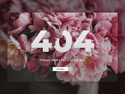 404 - Page Not Found 404 404 error design error error 404 firstshot flowers flowers illustration pink shot typography ui ui design uiux web web design website website design wedding agency