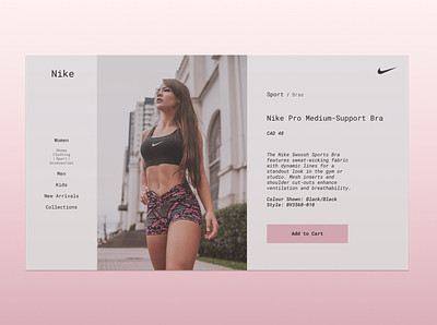 Nike Product Page (Pink) design figma landing minimal web website