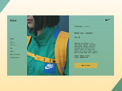 Nike Product Page (Green) design figma landing ux web website