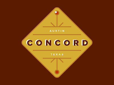 Concord badge branding housing logo mark motel red