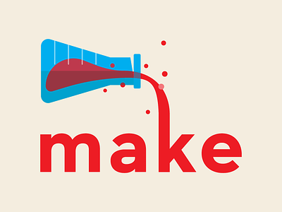 Make Cool Shit beaker blue make particles red science