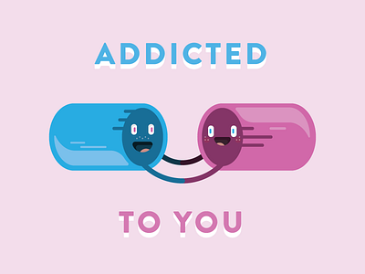 Addicted To You addicted blue cute illustration pill pills pink